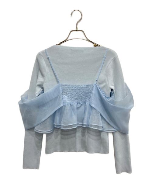 CELFORD（セルフォード）CELFORD (セルフォード) カシュクールキャミセットニットプルオーバー ブルー サイズ:ONEの古着・服飾アイテム