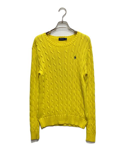 POLO RALPH LAUREN（ポロ・ラルフローレン）POLO RALPH LAUREN (ポロ・ラルフローレン) コットンケーブルニット イエロー サイズ:Mの古着・服飾アイテム
