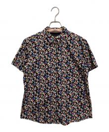 Paul Smith BLACK（ポールスミスブラック）の古着「リバティプリント半袖シャツ」｜ブラック