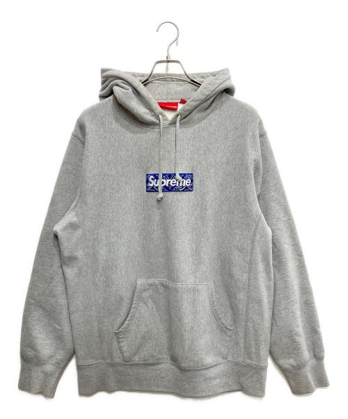 SUPREME（シュプリーム）SUPREME (シュプリーム) Bandana Box Logo Hooded Sweatshirt(バンダナボックスロゴフーデットシャツ) グレー サイズ:Lの古着・服飾アイテム