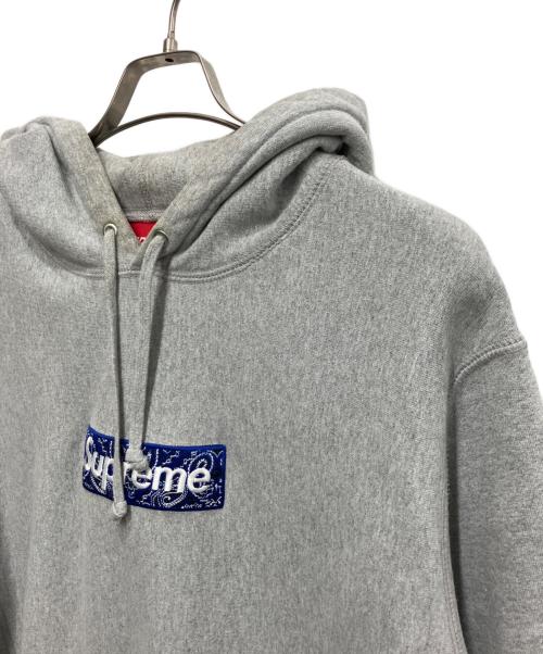 SUPREME（シュプリーム）SUPREME (シュプリーム) Bandana Box Logo Hooded Sweatshirt(バンダナボックスロゴフーデットシャツ) グレー サイズ:Lの古着・服飾アイテム