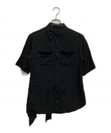 Y's（ワイズ）の古着「変形レーヨン半袖シャツ」｜ブラック