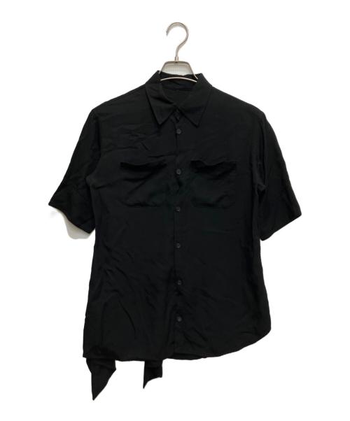 Y's（ワイズ）Y's (ワイズ) 変形レーヨン半袖シャツ ブラック サイズ:3の古着・服飾アイテム