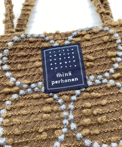 mina perhonen（ミナ ペルホネン）mina perhonen (ミナ ペルホネン) タンバリンミニバッグ ブラウンの古着・服飾アイテム