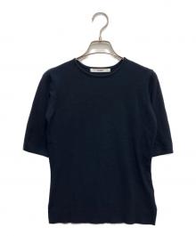 forme（フォルメ）の古着「ハーフスリーブニット」｜ネイビー