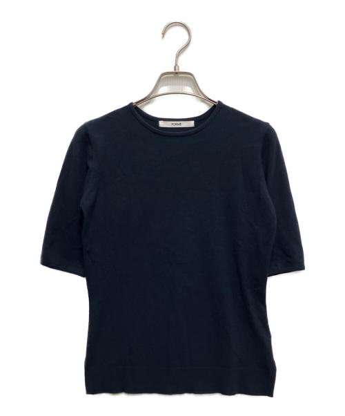 forme（フォルメ）forme (フォルメ) ハーフスリーブニット ネイビー サイズ:freeの古着・服飾アイテム