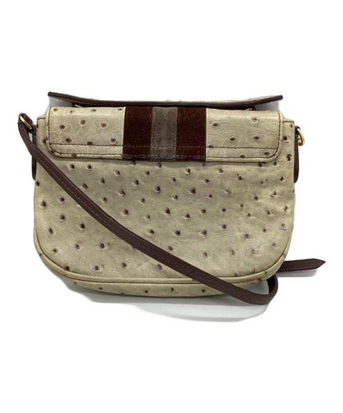 FURLA（フルラ）FURLA (フルラ) オーストリッチミニショルダーバッグ アイボリー×ブラウンの古着・服飾アイテム