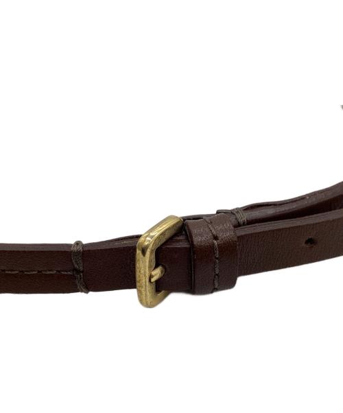 FURLA（フルラ）FURLA (フルラ) オーストリッチミニショルダーバッグ アイボリー×ブラウンの古着・服飾アイテム