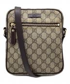 GUCCIグッチ）の古着「GGスプリームスクエアショルダーバッグ」｜ベージュ×ブラウン