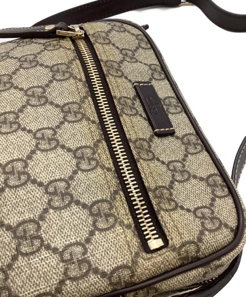 GUCCI（グッチ）GUCCI (グッチ) GGスプリームスクエアショルダーバッグ ベージュ×ブラウンの古着・服飾アイテム