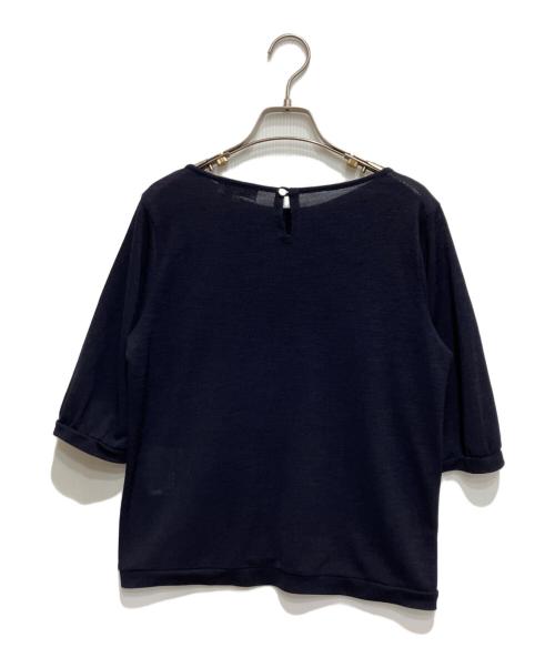 studio picone（スタジオ ピッコーネ）studio picone (スタジオ ピッコーネ) プリーツ切替ブラウス ネイビー サイズ:Mの古着・服飾アイテム