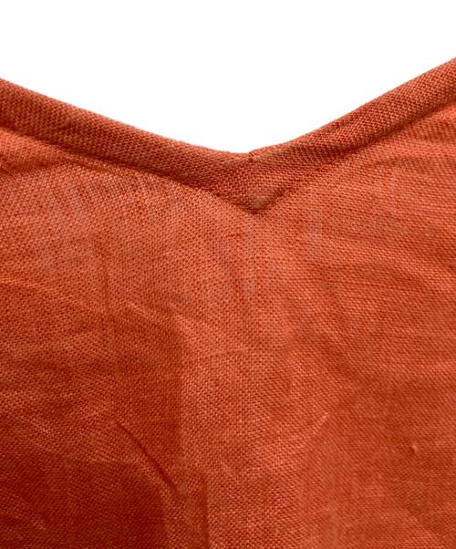 FRAMeWORK（フレームワーク）FRAMeWORK (フレームワーク) 麻Vネックスリットワンピース オレンジ サイズ:表記無しの古着・服飾アイテム