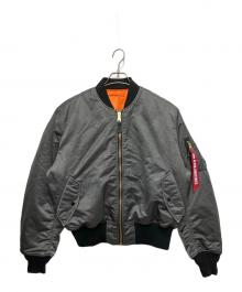 ALPHA×FREAK'S STORE（アルファ×フリークスストア）の古着「別注 ウォッシュ加工 MA-1 FLIGHT JACKET」｜グレー