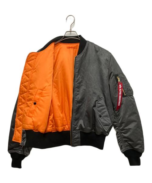 ALPHA（アルファ）ALPHA (アルファ) FREAK'S STORE (フリークスストア) 別注 ウォッシュ加工 MA-1 FLIGHT JACKET グレー サイズ:Lの古着・服飾アイテム