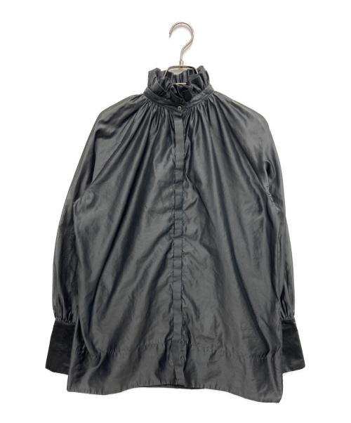 AK+1 Demi-Luxe BEAMS（エーケーワン）AK+1 Demi-Luxe BEAMS (エーケーワン) パフカラーシアーブラウス グレー サイズ:38の古着・服飾アイテム