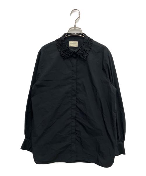 UNITED ARROWS（ユナイテッドアローズ）UNITED ARROWS (ユナイテッドアローズ) レースカラー 2WAYブラウス ブラック サイズ:不明の古着・服飾アイテム