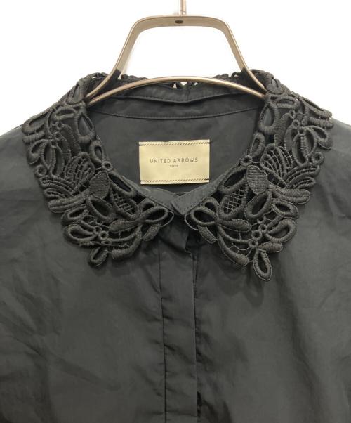 UNITED ARROWS（ユナイテッドアローズ）UNITED ARROWS (ユナイテッドアローズ) レースカラー 2WAYブラウス ブラック サイズ:不明の古着・服飾アイテム