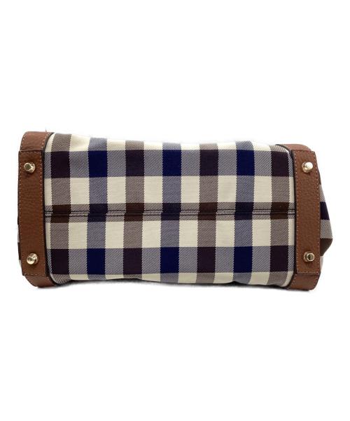 Aquascutum（アクアスキュータム）Aquascutum (アクアスキュータム) レザーハンドルトートバッグ ブラウン×ベージュの古着・服飾アイテム