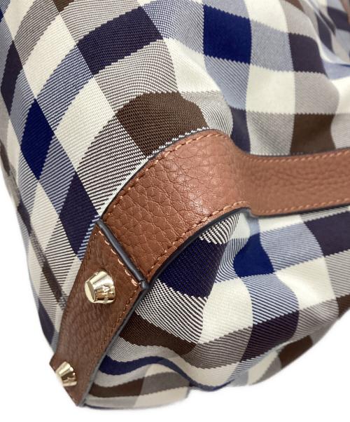 Aquascutum（アクアスキュータム）Aquascutum (アクアスキュータム) レザーハンドルトートバッグ ブラウン×ベージュの古着・服飾アイテム