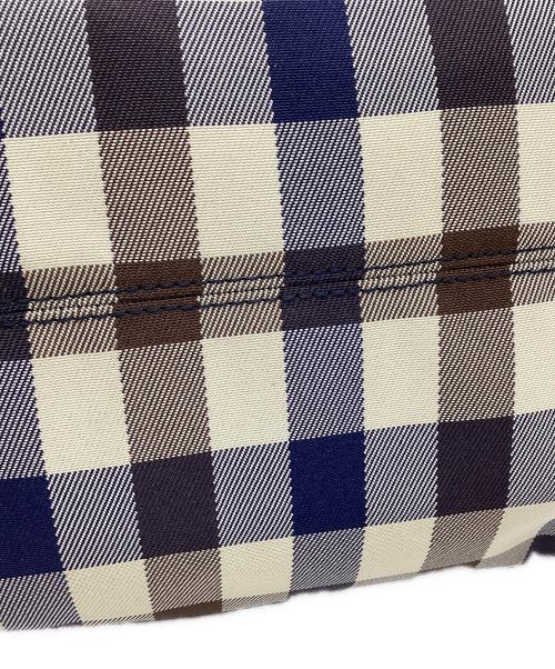 Aquascutum（アクアスキュータム）Aquascutum (アクアスキュータム) レザーハンドルトートバッグ ブラウン×ベージュの古着・服飾アイテム