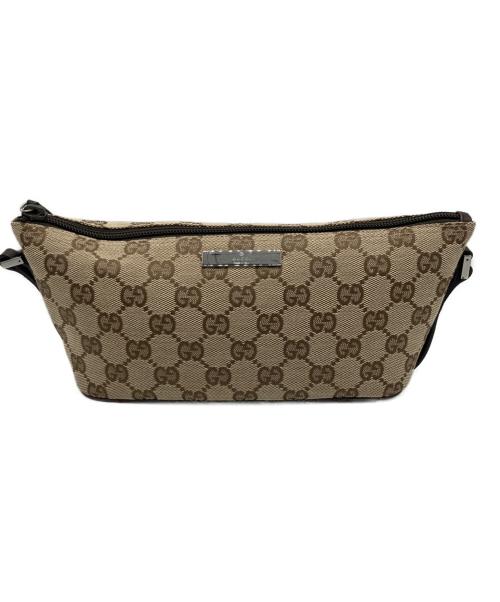 GUCCI（グッチ）GUCCI (グッチ) GGキャンバスアクセサリーポーチ ブラウンの古着・服飾アイテム