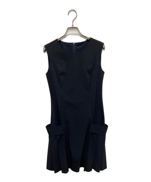 FOXEY NEWYORK（フォクシーニューヨーク）FOXEY NEWYORK (フォクシーニューヨーク) ノースリーブワンピース ブラック サイズ:38の古着・服飾アイテム