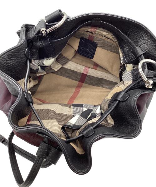 BURBERRY（バーバリー）BURBERRY (バーバリー) 巾着トートバッグ ブラック×パープルの古着・服飾アイテム