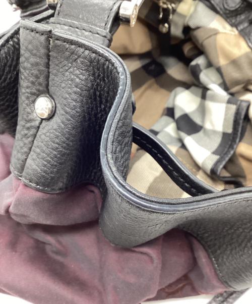 BURBERRY（バーバリー）BURBERRY (バーバリー) 巾着トートバッグ ブラック×パープルの古着・服飾アイテム