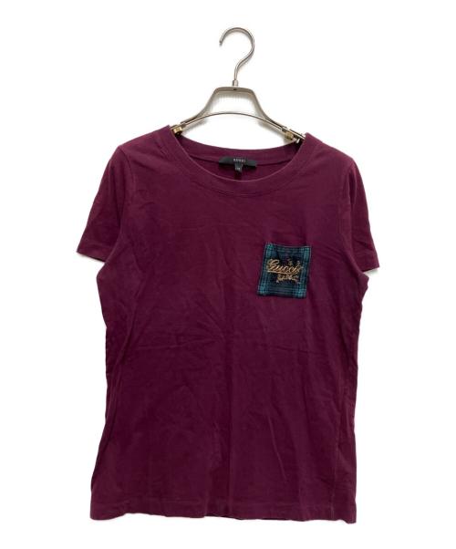 GUCCI（グッチ）GUCCI (グッチ) ポケットTシャツ パープル サイズ:Mの古着・服飾アイテム