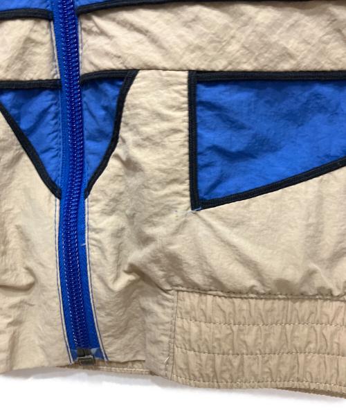 adidas（アディダス）adidas (アディダス) ビッグトレフォイルウーブントラックトップ ベージュ×ブルー サイズ:Mの古着・服飾アイテム