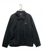 stussyステューシー）の古着「バックロゴコーチジャケット」｜ブラック