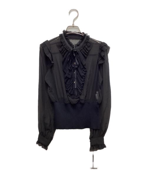 Sov.（ソブ）Sov. (ソブ) ギャザーフリルデザインブラウス ブラック サイズ:36 未使用品の古着・服飾アイテム