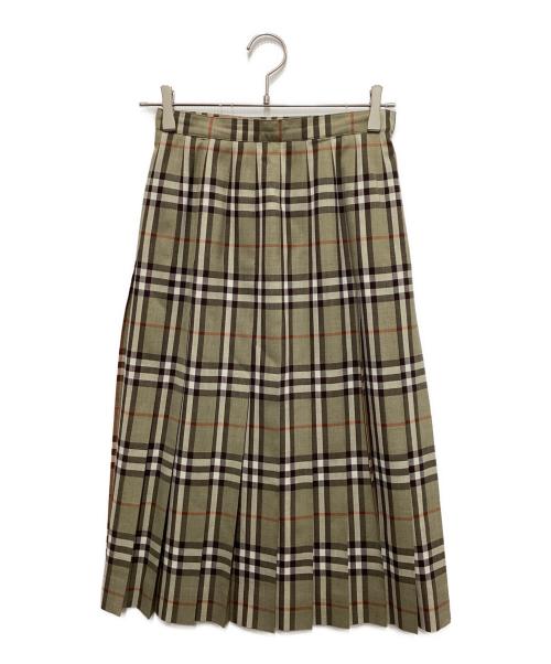 Burberry's（バーバリーズ）Burberry's (バーバリーズ) チェックスカート グリーン サイズ:SMの古着・服飾アイテム