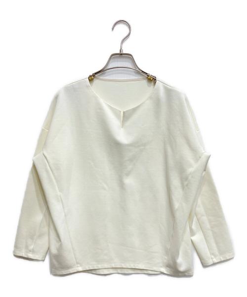 SOEJU（ソージュ）SOEJU (ソージュ) ダブルジャージーキーネックプルオーバー アイボリー サイズ:Mの古着・服飾アイテム