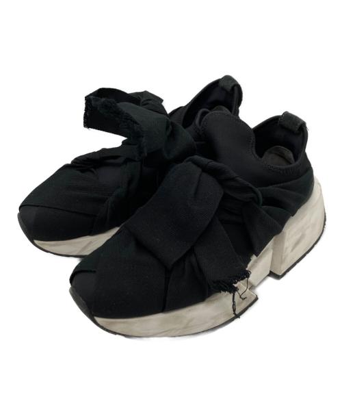 MM6 Maison Margiela（エムエムシックスメゾンマルジェラ）MM6 Maison Margiela (エムエムシックスメゾンマルジェラ) リボンスニーカー ブラック サイズ:38の古着・服飾アイテム