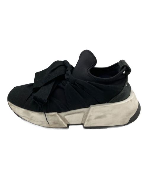 MM6 Maison Margiela（エムエムシックスメゾンマルジェラ）MM6 Maison Margiela (エムエムシックスメゾンマルジェラ) リボンスニーカー ブラック サイズ:38の古着・服飾アイテム