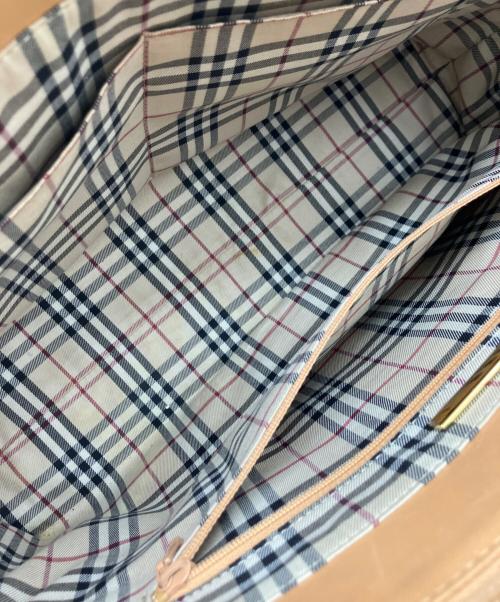 BURBERRY（バーバリー）BURBERRY (バーバリー) レザートートバッグ ベージュの古着・服飾アイテム