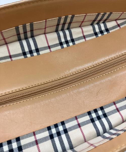 BURBERRY（バーバリー）BURBERRY (バーバリー) レザートートバッグ ベージュの古着・服飾アイテム