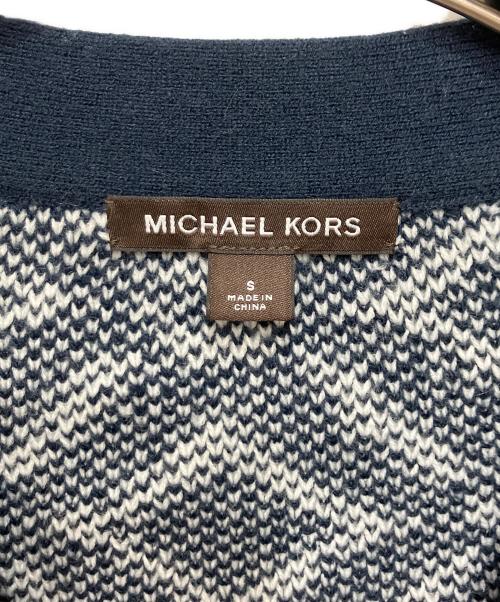 MICHAEL KORS（マイケルコース）MICHAEL KORS (マイケルコース) 総柄カーディガン ネイビー サイズ:Sの古着・服飾アイテム