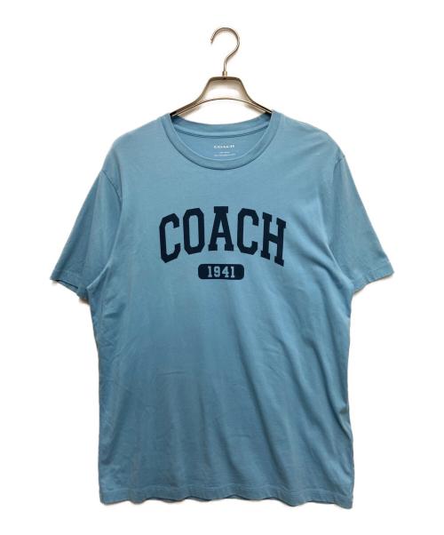 COACH（コーチ）COACH (コーチ) プリントTシャツ ブルー サイズ:Lの古着・服飾アイテム