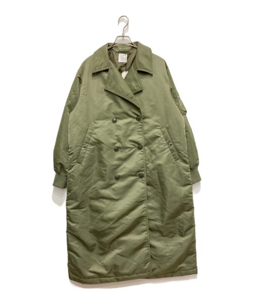 yuw（ユウ）yuw (ユウ) ナイロンツイルトレンチコート グリーン サイズ:free 未使用品の古着・服飾アイテム