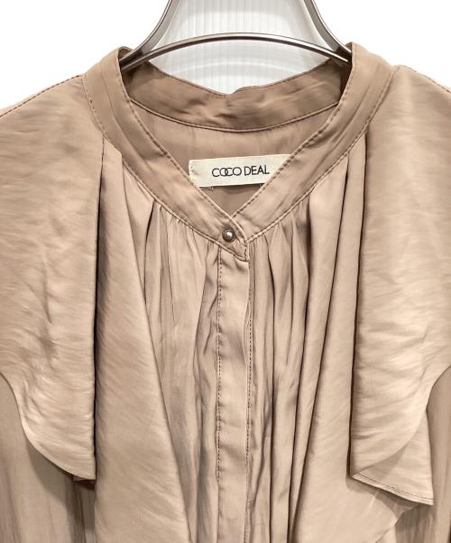 COCODEAL（ココディール）COCODEAL (ココディール) サテンフリルカラーワンピース ブラウン サイズ:2の古着・服飾アイテム