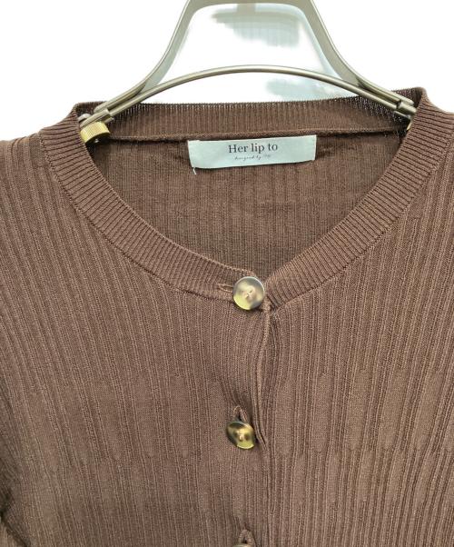 HER LIP TO（ハーリップトゥ）HER LIP TO (ハーリップトゥ) カーデ+ワンピセット ブラウン サイズ:Mの古着・服飾アイテム