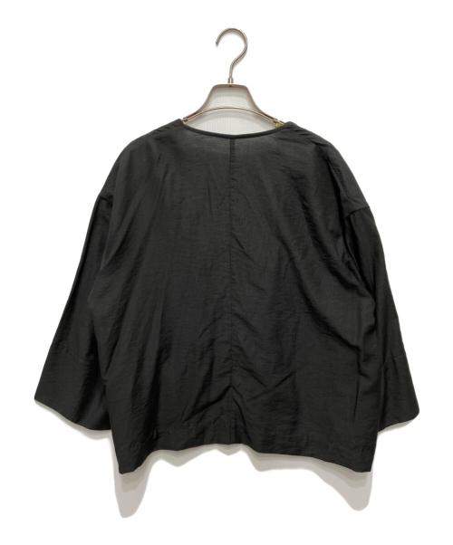 SIMPLICITE（シンプリシテ）SIMPLICITE (シンプリシテ) ノーカラーハーフスリーブジャケット グレー サイズ:freeの古着・服飾アイテム