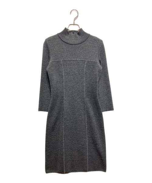 FOXEY（フォクシー）FOXEY (フォクシー) バックジップニットワンピース グレー サイズ:38の古着・服飾アイテム