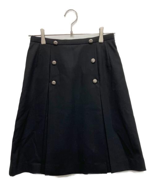 Magnolia collection（マグノリアコレクション）Magnolia collection (マグノリアコレクション) フロントボタンスカート ブラック サイズ:38の古着・服飾アイテム