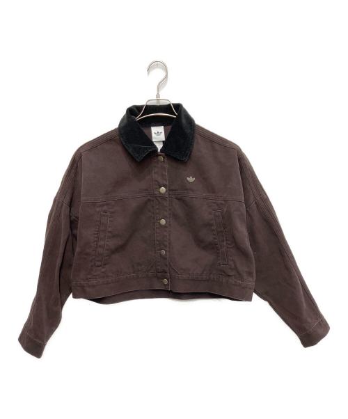 adidas（アディダス）adidas (アディダス) キャンバス トラックトップ ジャケット ブラウン サイズ:Sの古着・服飾アイテム