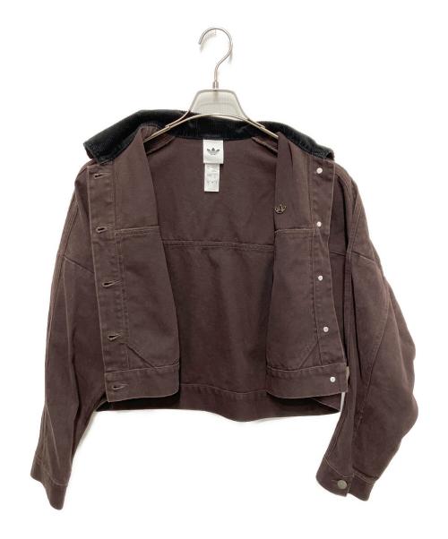 adidas（アディダス）adidas (アディダス) キャンバス トラックトップ ジャケット ブラウン サイズ:Sの古着・服飾アイテム