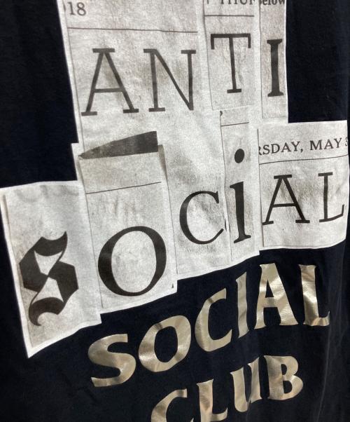 anti social social CLUB（アンチソーシャルソーシャルクラブ）anti social social CLUB (アンチソーシャルソーシャルクラブ) FRAGMENT DESIGN (フラグメントデザイン) コラボポケットTシャツ ブラック サイズ:XLの古着・服飾アイテム