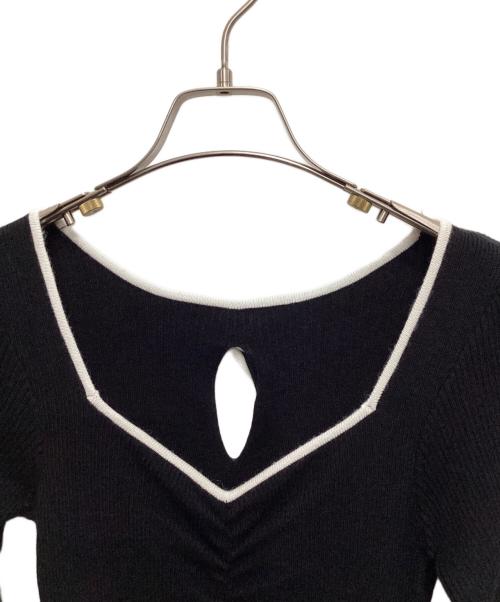 Resexxy（リゼクシー）Resexxy (リゼクシー) フリルデザインIラインニットワンピース ブラック サイズ:freeの古着・服飾アイテム